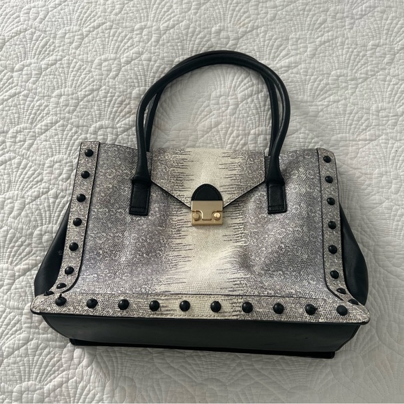 Loeffler Randall Handbags - Loeffler Randall work bag tote purse reptile snakeskin python black bag office